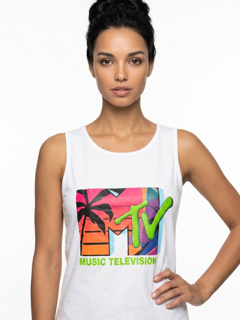 |•MTV White Tank Top•| Size Medium - Picture 6 of 6